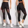 Leggings fitness com malha gótica feminina, calças pretas, roupas esportivas, tamanho grande, inserto, novo, 2022