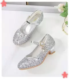 Sapato de salto alto de cristal infantil, sandálias de cristal, fivela, princesa sapato de dança, desempenho estudantil, couro, meninas, moda