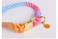 Coleira de cachorro arco-íris para animais de estimação, coleira para treinamento de caminhada com fivela de metal para cinto grande, médio e pequeno, coleira de algodão para cães na internet