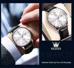 OLEVS-Relógios de luxo high-end para homens, relógios originais de aço inoxidável, marca top, relógio de quartzo, relógio manual, moda na internet