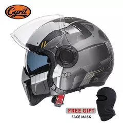 Imagem do Capacete modular de motocicleta, rosto inteiro, rosto aberto, retrô, ponto ece aprovado, cyril op12a, capacete de moto masculino