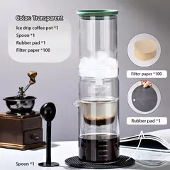 Cold Brew Coffee Maker Filtro de gotejamento de vidro Ice Drop Coffee Pot, Panela compartilhada com almofada de colher, Papel de filtro 100Pcs, 600ml - Wolf Magazine