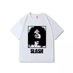 Camiseta estampada com armas de rock e rosas masculina, algodão puro, gola redonda, manga curta, parte superior
