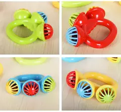 Bebê recém-nascido chocalho bola brinquedos, segurando a mão Bell, brinquedos sensoriais, materiais de segurança para crianças, 0-24 meses, 4pcs