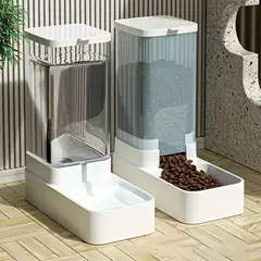 1pc/2pcs alimentador automático de água para cães/distribuidor de água, conjunto de dispensador de comida e água para cães de gravidade de plástico