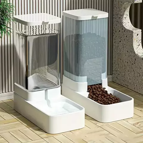 1pc/2pcs alimentador automático de água para cães/distribuidor de água, conjunto de dispensador de comida e água para cães de gravidade de plástico