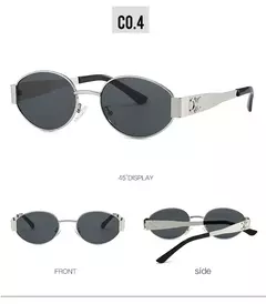 Óculos de sol ovais para homens e mulheres, óculos redondos, UV400 Drive, óculos ao ar livre, unissex, retro, punk, design de moda, unissex, na moda na internet