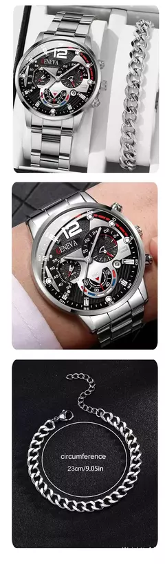 Quartzo em aço inoxidável masculino Relógio de pulso, Relógio de luxo, Calendário, Relógios de negócios, Relógio, Moda, Novo, Quente - Wolf Magazine