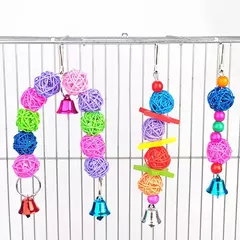 Papagaio mastigar brinquedo corda de algodão pássaros brinquedo mordida ponte pássaro rasgando brinquedos calopsitas treinamento pendurar balanços pássaros gaiola suprimentos - Wolf Magazine