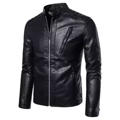 Imagem do Jaqueta masculina de couro PU falso, casacos masculinos, outwear branco, outono, 5XL, 2022