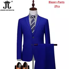 Monocromático Terno de escritório formal, vestido de casamento do noivo, blazer de marca high-end, calças colete, S-6XL, conjunto de 3 peças, vestido de festa na internet