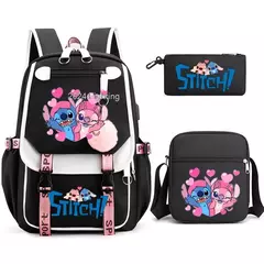 Lilo e Stitch Mochilas para Mulheres, Mala de Viagem Feminina, Mochila para Adolescentes, Meninas Bookbag, Melhor Presente, Mochila, 3Pcs na internet