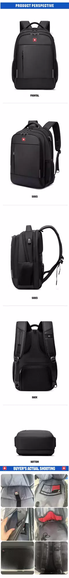 SWISS MILITARY-Mochila impermeável para laptop USB de grande capacidade 17 "para homens, mochila de negócios de moda para escola, mochila - loja online
