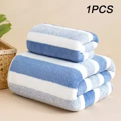 Toalha de cara coral listrada engroçada macia do velo, toalha de banheiro do microfiber, água-absorvente, não fácil de verter - Wolf Magazine