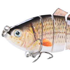 4 Polegada 6 segmentos articulados duro artificial iscas de pesca biônico crankbait afundando wobblers mar plástico acessórios de pesca - comprar online