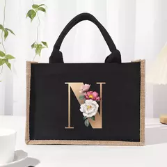 Bolsa de lona preta de linho, Saco Commuter Interior impermeável, Saco de armazenamento de grande capacidade