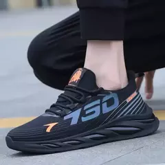 Calçado esportivo masculino casual de malha leve, respirável, legal, correndo, sola macia, confortável, antiderrapante, moda masculina, verão - comprar online