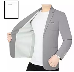Imagem do Blazers de negócios finos e respiráveis masculinos, casacos casuais, jaquetas de secagem rápida masculinas, alta qualidade, 4XL, verão, novo