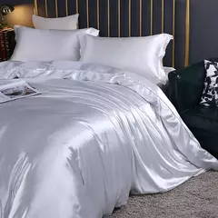 Conjunto De Cama De Luxo Com Capa De Edredão, 100% Seda, Duplo King e Queen Size, Conjuntos De Roupa De Cama, Kit De Capa De Cama, 4PCs - loja online