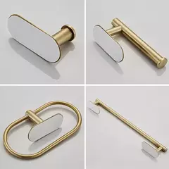 Barra De Toalha De Banho 304 Toalheiros De Aço Inoxidável Toalha Anel Toalha Suporte Do Papel Higiênico Escovado Ouro Banheiro Hardware Acessórios Set - comprar online