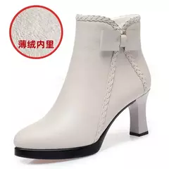 Imagem do Botas de salto agulha de veludo feminino, sapatos de plataforma, botas curtas qu