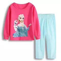 Conjunto pijama de algodão infantil, pijamas femininas, Frozen Anna Cartoon, roupas de bebê, primavera, outono, novo na internet