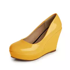 LIHUAMAO-Bombas de couro para mulheres, saltos rosa, sapatos de plataforma, cunhas, salto alto, senhora do escritório, sapatos de trabalho, festa, casamento