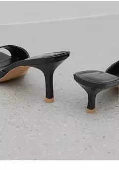 Sapato feminino de salto fino em toe quadrado, chinelos casuais femininos, tendência sexy, tamanho grande, novo, verão - comprar online