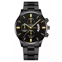 Relógio de pulso masculino de quartzo em aço inoxidável prateado, Relógios de luxo, Relógio de negócios para homens - comprar online