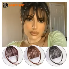 Sintético Falso Franjas Clip-In Extensões De Cabelo, perucas Resistentes Ao Calor, Franja Invisível, Cabelo Falso, Acessórios De Cabelo - loja online