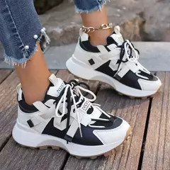 Novas mulheres tênis de malha respirável plataforma tênis feminino casual rendas até ao ar livre sapatos femininos baixo topo zapatos de mujer - Wolf Magazine