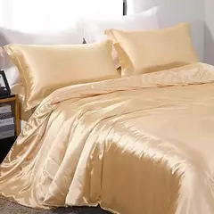 Luxo Satin Bedding Set Capa de edredão com fronha Estilo Europeu King Queen Size Confortável Bed Set Covers Folha de linho
