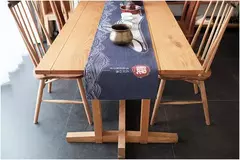 Imagem do Simples chinês Lotus Table Runner, japonês Wave Table Flag, Koi Fish Toalha de Mesa, Acessórios para Cerimônia do Chá, Estilo Nacional