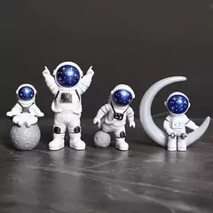 4 pcs Astronauta Figura Estátua Estatueta Spaceman Escultura Brinquedo Educacional Desktop Home Decoração Astronauta Modelo Para Crianças Presente - comprar online