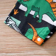 Fato de dinossauro bonito do recém-nascido, roupa de bebê, estampa completa, macio, meninos e meninas, manga curta, alça falsa, verão, 0-18 na internet