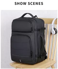 Mochilas expansíveis impermeáveis com porta de carregamento USB, Business National Flag Travel Bag, 17 "Laptop Bag, 40L - Wolf Magazine
