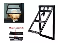 Porta de tela para animais de estimação, porta com fechadura para gato, porta de plástico para cães de estimação, à prova de mosquitos, janela de segurança, portão de aba, cerca para cães