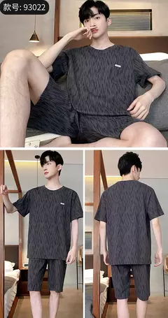 Verão Mens Plus Size Lounge Wear Moda Pijama De Algodão Manga Curta Pj Set Impresso Elegante Xadrez Homewear 3xl 4xl Pijamas na internet