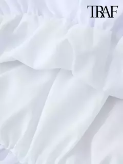 TRAF-Mini-saia balão feminina, elástico médio na cintura, bainha volumosa, saias femininas, moda - comprar online