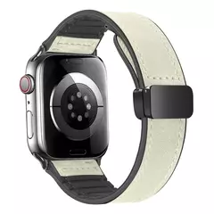 Pulseira magnética para iWatch Series 9, pulseira de couro e silicone para Apple Watch Band, Ultra 2, 49mm, 44mm, 45mm, 41mm, 40mm, 38mm, 42mm, 8, 7, SE, 6 - loja online