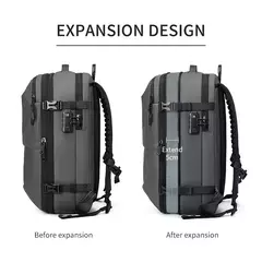 Mochila de viagem de compressão a vácuo de grande capacidade para homens, mochila expandida 17 "laptop, negócios, escola