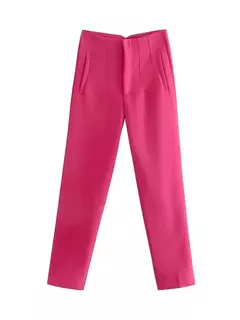 TRAF-Calças lápis cintura alta com costura para mulheres, calças no tornozelo, moda escritório, streetwear outono, 2023
