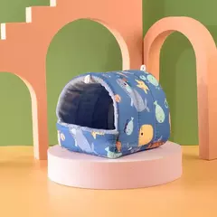Bonito dos desenhos animados coelho esquilo mini gaiola cobaia ninho pequeno animal ratos rato animal de estimação dormir cama hamster casa inverno quente macio esteira - Wolf Magazine
