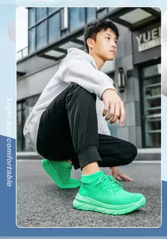 Sapato de meias casual confortável masculino, tênis preto para dirigir, novo, - comprar online