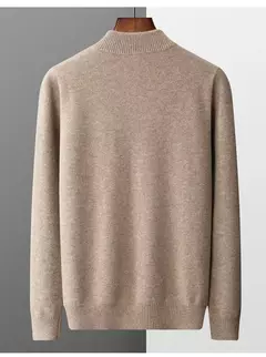Suéter de malha de caxemira masculino, casaco de alta qualidade, gola meia altura, pulôver grosso, quente, tamanho grande, 100% lã, brincalhão, jovem, inverno, novo na internet
