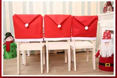 Santa Hat Chair Cover para o Natal, decoração de mesa, presentes, 1-10pcs - loja online