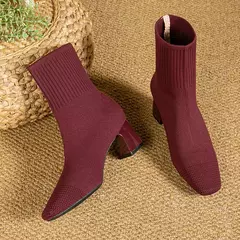 Botas de borracha antiderrapante de malha para mulheres, grandes, elegantes, novas, altura do salto 5cm, 2024 - Wolf Magazine