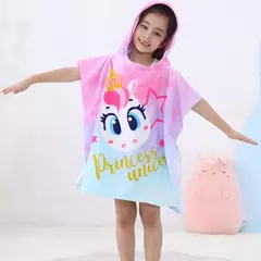 Baby Cartoon Printing Bathrobe, Unicorn Beach Towel, Boy, Shark, Dinosaur, Kids Hooded Cape, Children Bath Item, Girls - loja online