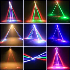 Imagem do Dmx disco led rotativo feixe de laser luz estroboscópica controle remoto sem fio efeitos coloridos iluminação palco dj boate luzes festa