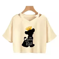 Disney o rei leão colheita topo t camisa recortada harajuku camiseta hakuna matata tshirt feminino topo t roupas femininas